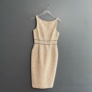 Badgley Mischka NWT Peach Tweed Sheath Dress Size 4
